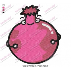 Cartoon Pomegranate Fruit Embroidery Design